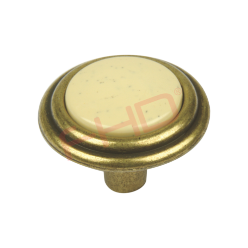 Antique Brass Knob D32mm – Ceramic Center