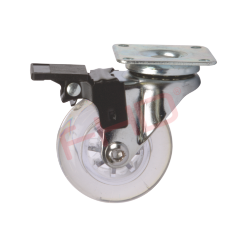 Transparent Gel Castors with Plate & Brake