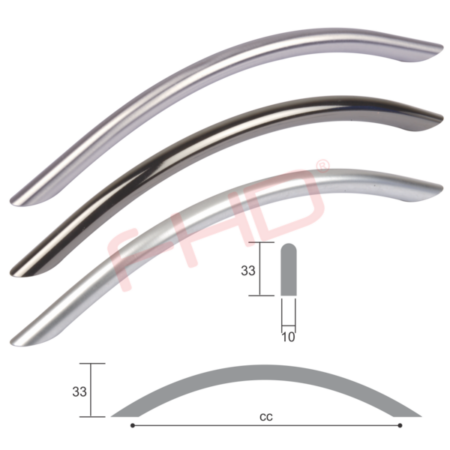 Round Arch Solid Steel Handle D10mm