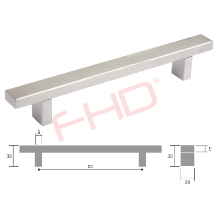 In-line Bar Handle W20mm