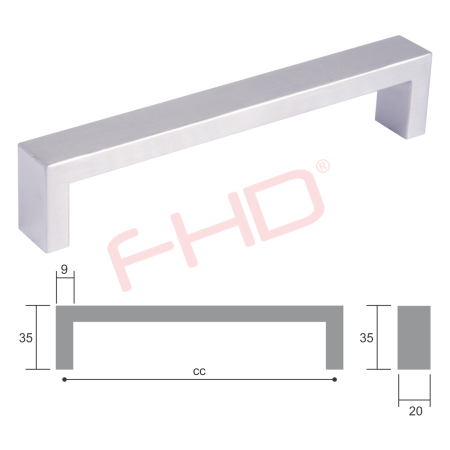 Flat Bar Handle W20mm