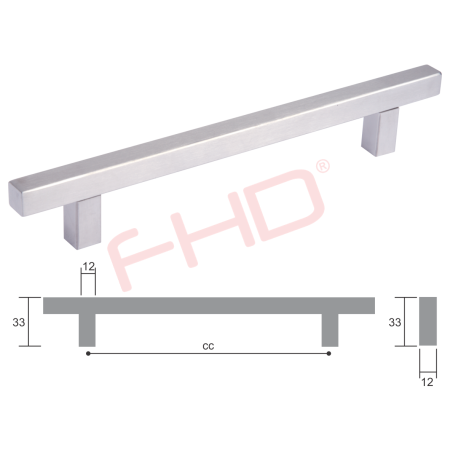 Square Bar Handle W12mm