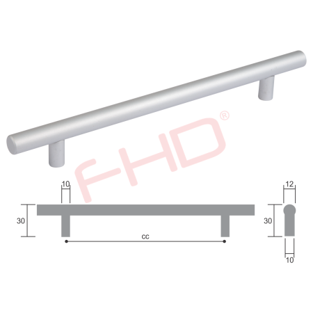 Aluminium Bar Handles Round 12mm