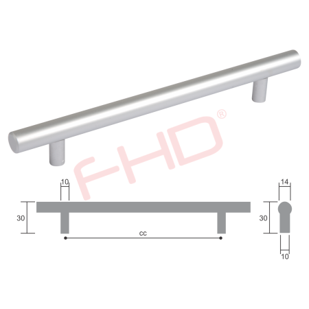 Aluminium  Bar Handles Round 14mm