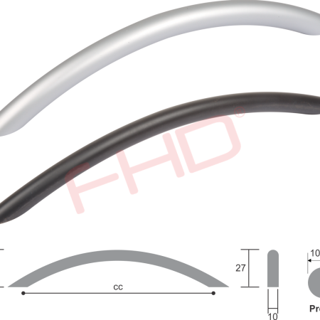 Aluminium Round Arch Handles 10mm