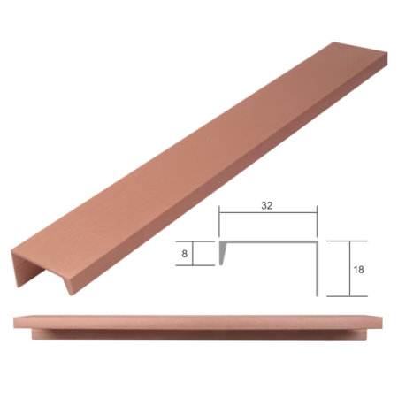 Aluminium Overlay Handles - 3m Lengths (Cut & Drill to Required Spec.)