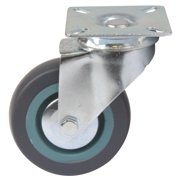 Industrial with Plate, Grey Rubber Wheel