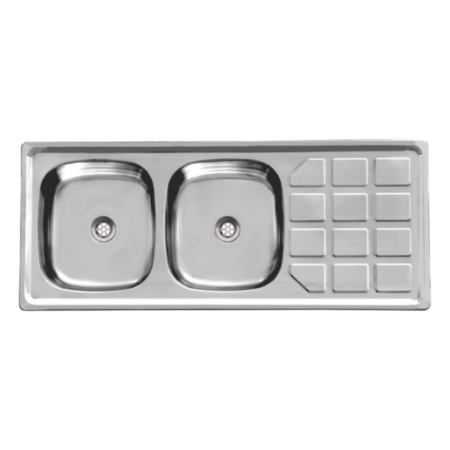 Double End Sink L1200xW480xD160mm