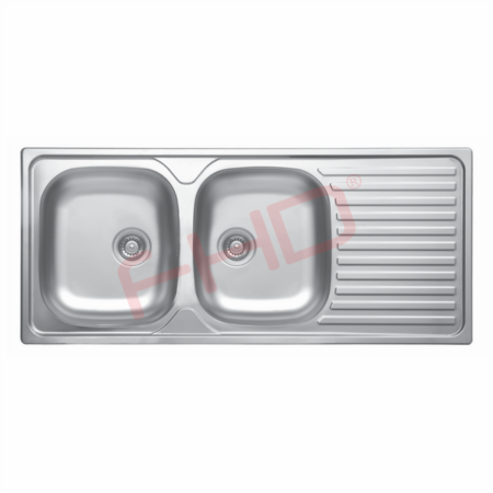 Double End Sink L1160xW500xD165mm