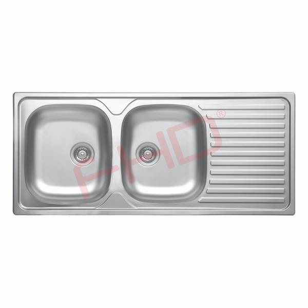 Double End Sink L1160xW500xD165mm