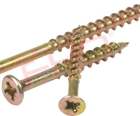 Yellow Zinc Pozi Chipboard Screws