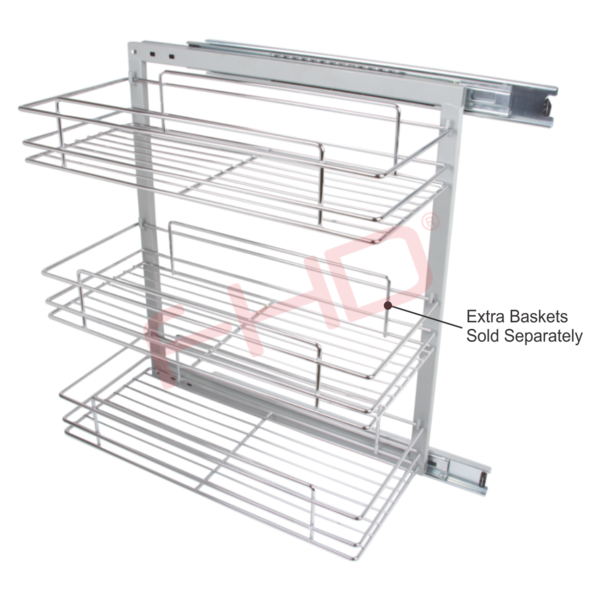 Deluxe 2 Layer Pull-Out Spice Rack Side Mounted with Ball Bearing Slides