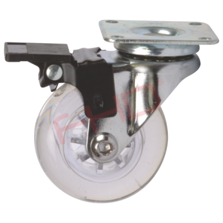 Transparent Gel Castors with Plate & Brake